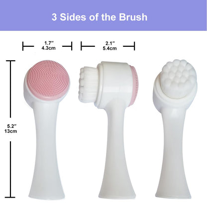 9-In-1 Face Scrubber Face Cleaning Brushes Super Soft Silicone Cleanser Brush and Facial Cleansing Massager Brush Face Cleansing Brush Set