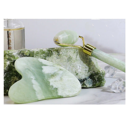100% Natural Jade Facial Massage Roller & Gua Sha Set Gift Box Beauty Tools