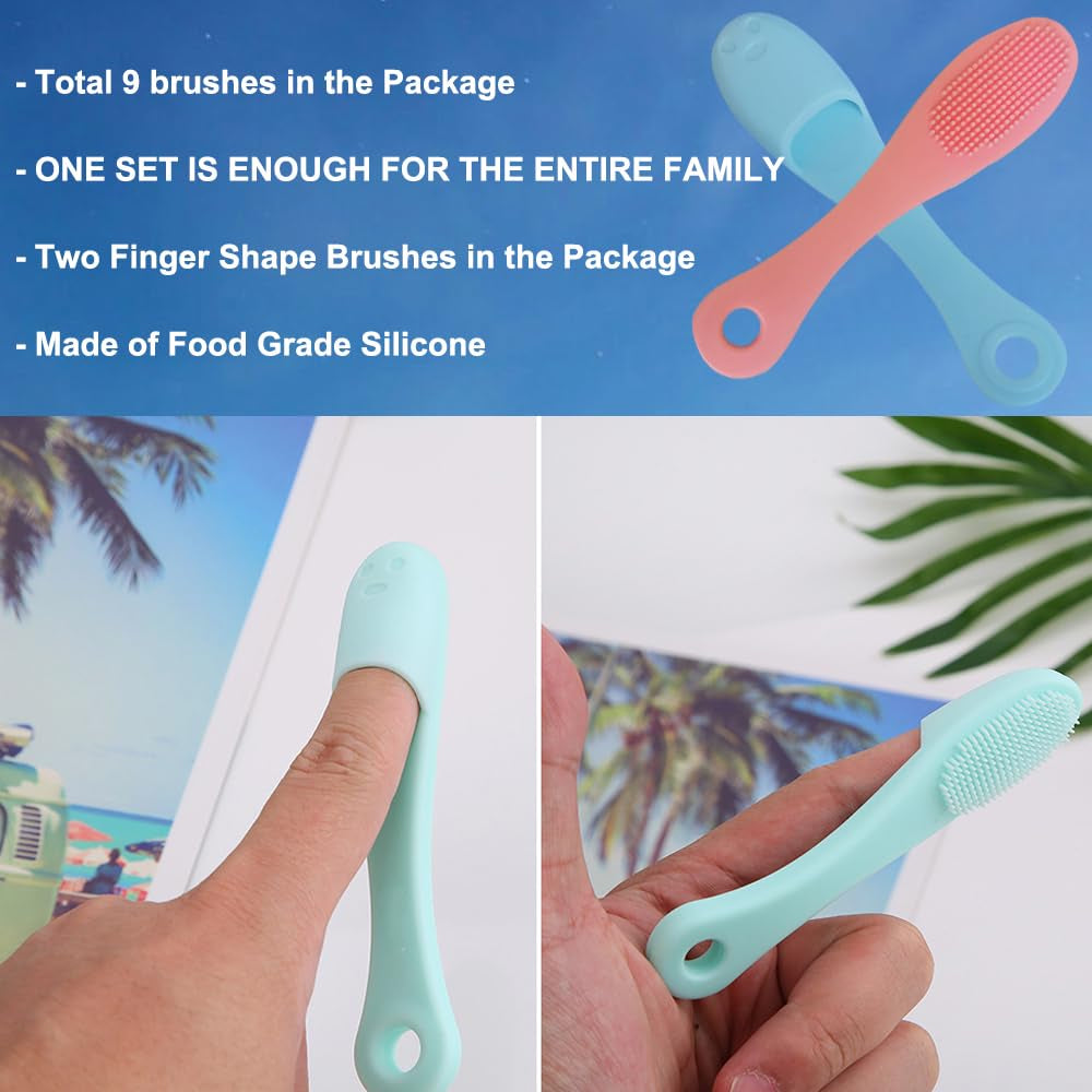 9-In-1 Face Scrubber Face Cleaning Brushes Super Soft Silicone Cleanser Brush and Facial Cleansing Massager Brush Face Cleansing Brush Set