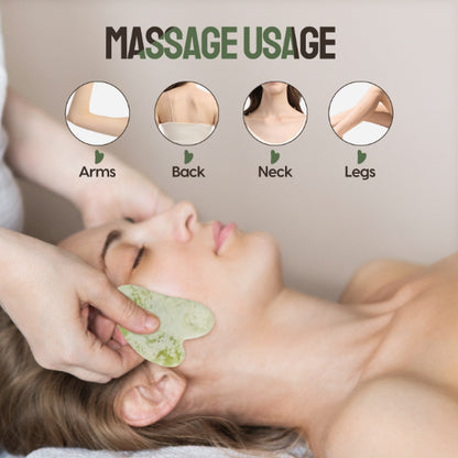 100% Natural Jade Facial Massage Roller & Gua Sha Set Gift Box Beauty Tools